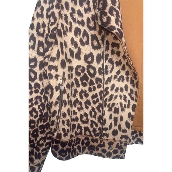 Azi Leopard Print Moto Jacket with Silver Hardware - Picture 14 of 16